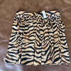 Jcrew Zebra Striped Pleated Skirt